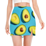 Avocado Cut In Half Print Side Slit Mini Skirt