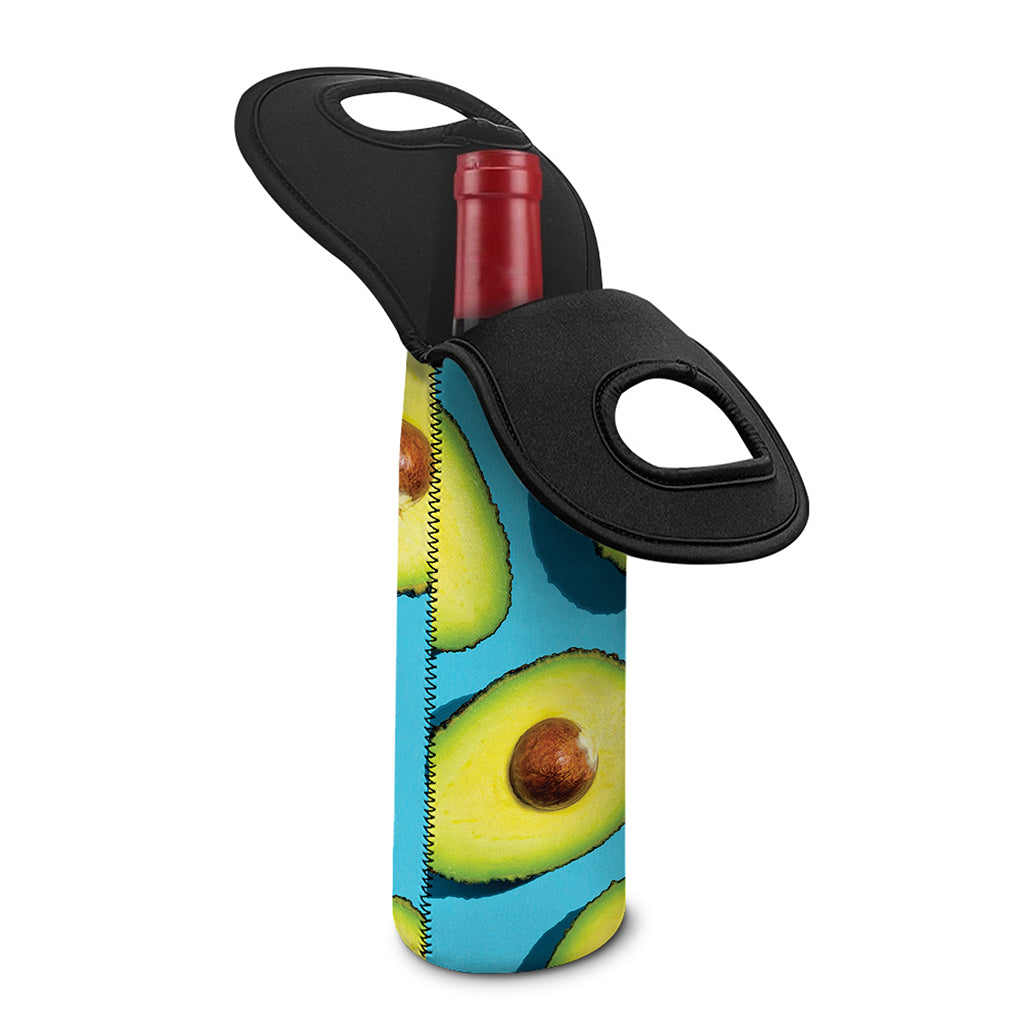 Avocado Cut In Half Print Single Neoprene Wine Tote