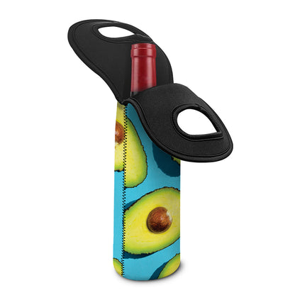 Avocado Cut In Half Print Single Neoprene Wine Tote
