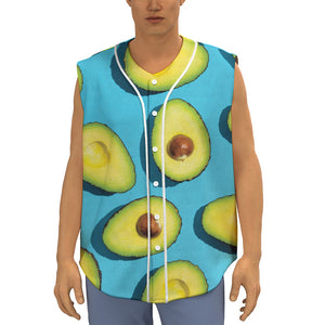 Avocado Cut In Half Print Sleeveless Baseball Jersey