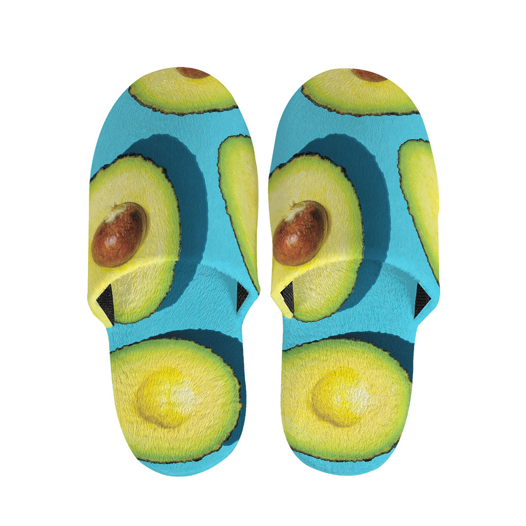 Avocado Cut In Half Print Slippers