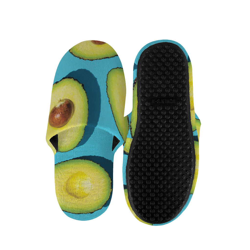 Avocado Cut In Half Print Slippers