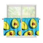 Avocado Cut In Half Print Tier Curtains