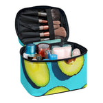 Avocado Cut In Half Print Travel Makeup Bag