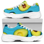 Avocado Cut In Half Print White Chunky Shoes