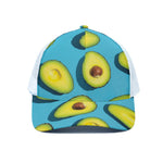 Avocado Cut In Half Print White Mesh Trucker Cap