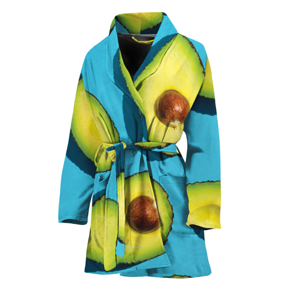 Avocado Cut In Half Print Women's Bathrobe