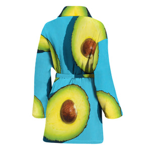 Avocado Cut In Half Print Women's Bathrobe