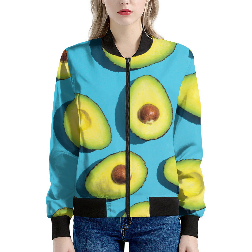 Avocado Cut In Half Print Women's Bomber Jacket