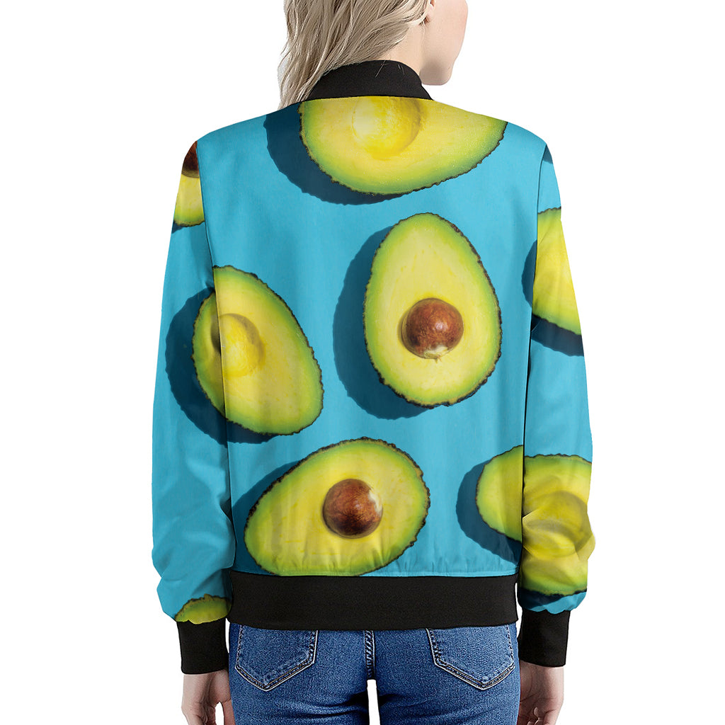 Avocado Cut In Half Print Women's Bomber Jacket