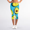Avocado Cut In Half Print Women's Capri Leggings