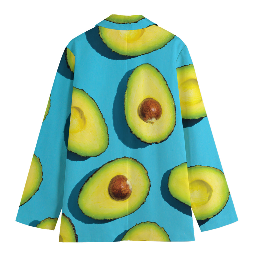 Avocado Cut In Half Print Women's Cotton Blazer