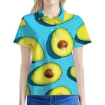 Avocado Cut In Half Print Women's Polo Shirt