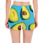 Avocado Cut In Half Print Women's Split Running Shorts