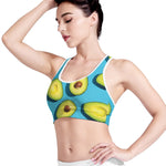 Avocado Cut In Half Print Women's Sports Bra