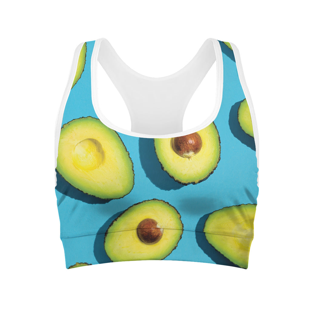 Avocado Cut In Half Print Women's Sports Bra