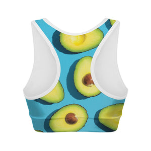 Avocado Cut In Half Print Women's Sports Bra