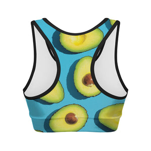 Avocado Cut In Half Print Women's Sports Bra