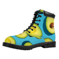 Avocado Cut In Half Print Padded Collar Lace Up Boots