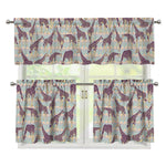 Aztec Giraffe Pattern Print 3 Piece Kitchen Curtains