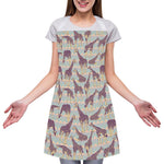Aztec Giraffe Pattern Print Adjustable Apron