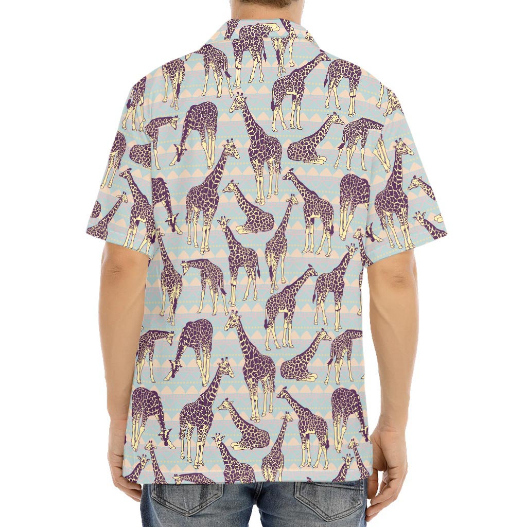 Aztec Giraffe Pattern Print Aloha Shirt