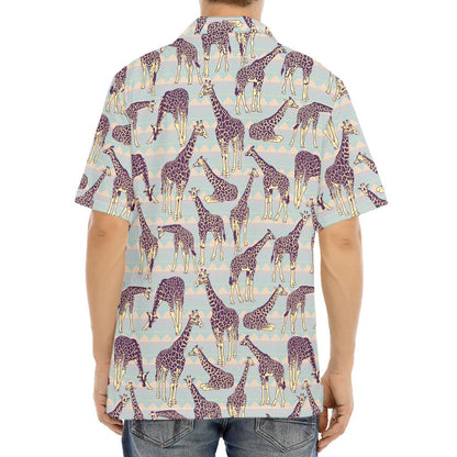 Aztec Giraffe Pattern Print Aloha Shirt