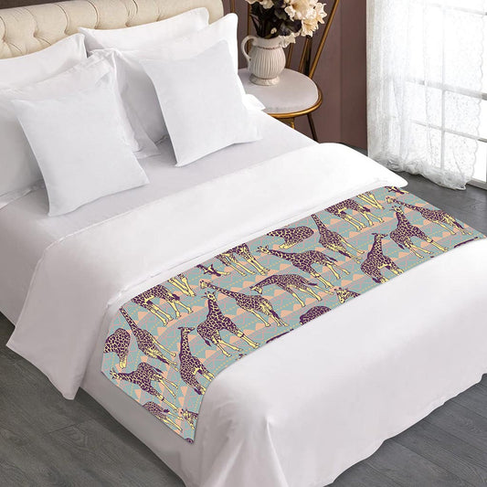 Aztec Giraffe Pattern Print Bed Runner
