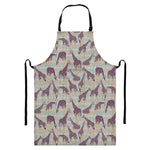 Aztec Giraffe Pattern Print Bib Apron With Pocket