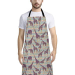 Aztec Giraffe Pattern Print Bib Apron With Pocket