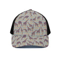 Aztec Giraffe Pattern Print Black Mesh Trucker Hat