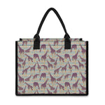 Aztec Giraffe Pattern Print Canvas Tote Bag