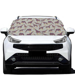 Aztec Giraffe Pattern Print Car Windshield Snow Cover