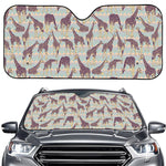 Aztec Giraffe Pattern Print Car Windshield Sun Shade