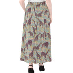 Aztec Giraffe Pattern Print Chiffon Maxi Skirt