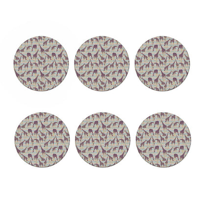Aztec Giraffe Pattern Print Coaster Set