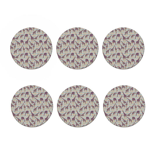 Aztec Giraffe Pattern Print Coaster Set