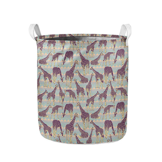 Aztec Giraffe Pattern Print Collapsible Laundry Basket