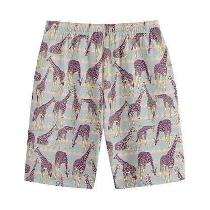 Aztec Giraffe Pattern Print Cotton Shorts