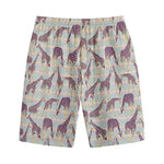 Aztec Giraffe Pattern Print Cotton Shorts