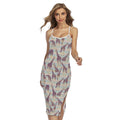 Aztec Giraffe Pattern Print Cross Back Cami Dress
