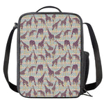 Aztec Giraffe Pattern Print Crossbody Lunch Bag