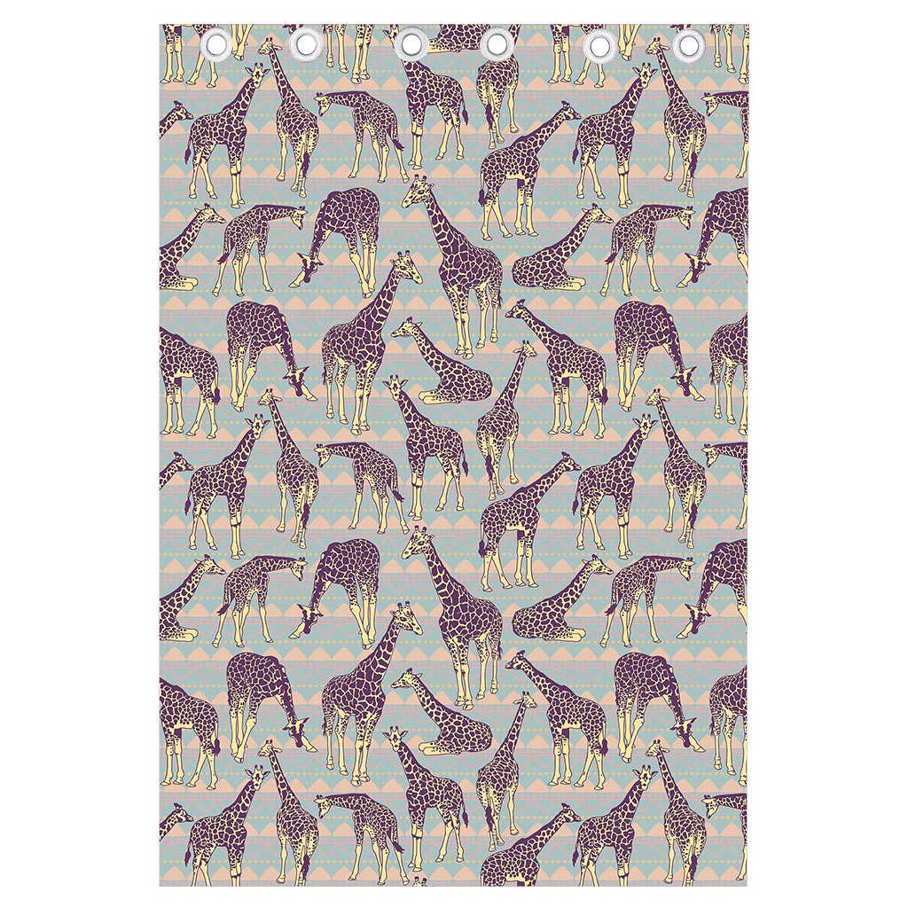 Aztec Giraffe Pattern Print Curtain