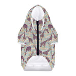 Aztec Giraffe Pattern Print Dog Zip Up Hoodie