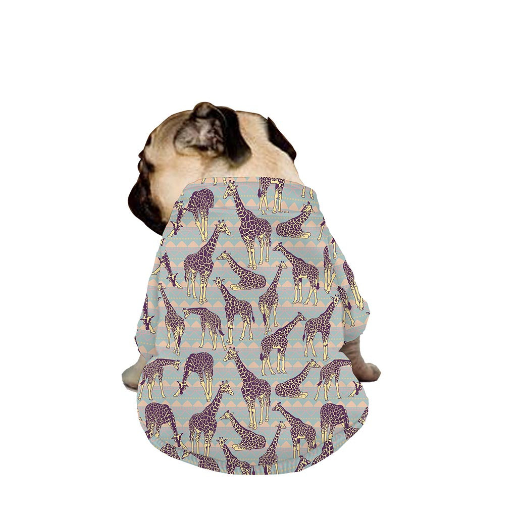 Aztec Giraffe Pattern Print Dog Zip Up Jacket