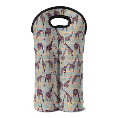 Aztec Giraffe Pattern Print Double Neoprene Wine Tote