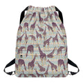 Aztec Giraffe Pattern Print Drawstring Backpack