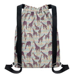 Aztec Giraffe Pattern Print Drawstring Backpack