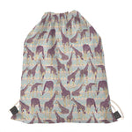 Aztec Giraffe Pattern Print Drawstring Bag