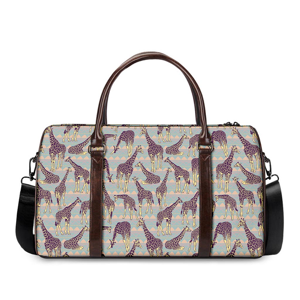 Aztec Giraffe Pattern Print Duffle Bag